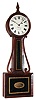 Attleboro, Mass., type mahogany 8 day weight driven banjo clock, Whiting of Concord dial, c1850