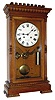 Seth Thomas Clock Co., Thomaston, Conn., "Garfield" mantel clock, 8 day, time and gong strike, weight driven movement in oak case with painted metal dial, c1890