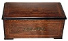 Swiss music box with multi-tune cylinder, 63 tooth comb, movement playing on six bells and a drum with eight hammers housed in inlaid rosewood case, c1880