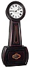 E. Howard and Co., Boston, Mass., "No. 5 Banjo" wall clock, 8 day, time only, weight driven movement in rosewood grained case with painted metal dial and reverse painted throat and lower tablets, c1880