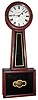 Attleboro, Mass., type "Banjo" wall clock attributed to George D. Hatch, 8 day, time only, weight driven movement in soft wood case with painted metal dial and reverse painted throat and lower tablets, c1860