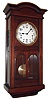 Waterbury Clock Co., Waterbury, Conn., "Chime Clock No. 701" wall clock, 8 day, time and Westminster chime striking on five wire gongs, spring driven movement in a mahogany case with two beveled glasses and white enamel dial, c1917