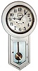 Waterbury Clock Co., Waterbury, Conn., "General" wall clock, 30 day, time only, double spring driven movement in a painted white case with gilt molding and a papered metal dial, c1915