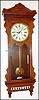 Waterbury Clock Co., Waterbury, Conn., "Regulator No. 57" wall clock, 8 day, time only, two weight driven movement in an oak case with painted metal dial, c1906