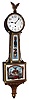 Waterbury Clock Co., Waterbury, Conn., "Willard No. 3" banjo wall clock, 8 day, time only, weight driven movement in gilded mahogany case with presentation base, reverse painted throat and lower tablets and white enamel dial, c1906