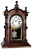 E.N. Welch Manufacturing Company, Forestville, Conn., "Patti V.P." mahogany 8 day, time and strike mantel clock, c1885