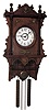 Waterbury Clock Co., Waterbury, Conn., "Study" unknown model wall clock, 8 day, time and strike, two weight driven movement in an oak case with papered dial, c1905