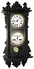 Waterbury Clock Co., Waterbury, Conn., "Calendar No. 36" wall clock, 8 day, time and perpetual calendar, spring driven movement in an oak case with painted metal dials, c1891