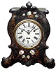 Terryville Manufacturing Company, Terryville, Conn., torsion pendulum time and strike 30 hour iron front mantel clock, c1855.