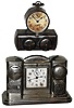 Clocks- 2 (Two) Darche Mfg. Co., Chicago, IL 8 day "Flashlight" and 30 hour "Searchlight" nickel plate alarm novelty clocks with battery-powered lights, c1910
