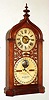 Ithaca Calendar Clock Co., Ithaca, NY, "Shelf Steeple", 8 day, time and strike, double dial calendar shelf clock, c1880.