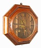 Atkins Clock Co., 30 day double fusee octagon gallery wall time piece in rosewood with ripple trim, c1865