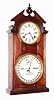 Ithaca Calendar Clock Co., Ithaca, NY, "No. 8 Shelf Library". , 8 day, time and strike, double dial calendar clock, c1874
