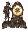 Waterbury Clock Co., Waterbury, Conn., "Vale" 8 day, time and strike cast metal figural clock, c1905