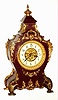 Waterbury Clock Co., Waterbury, Conn., "Louis" 8 day, time and strike, enameled and gilt metal mantel clock, c1905