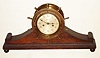 Waterbury Clock Co., Waterbury, Conn., "Ship's Bells No. 11" brass and mahogany 8 day, time and marine strike mantel clock, c1915