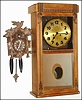 Clocks- 2 (Two) wood wall clocks: German 8 day, time and strike box regulator; Lux Waterbury Conn. 30 hour cuckoo; early 20th century