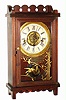 Waterbury Clock Co., Waterbury, Conn., "Racer" 30 hour time and strike wood mantel clock, c1891