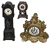 Clocks- 3 (Three) Waterbury Clock Co., Waterbury, Conn., cast metal 30 hour novelty time pieces, c1891