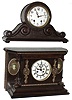Clocks- 2 (Two) 8 day, time and strike wood case mantel clocks, New Haven "Tambour No 1/2" and French, 20th century
