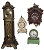 Clocks- 4 (Four) miniature novelty clocks, 20th century.