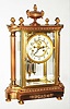 Waterbury Clock Co., Waterbury, Conn., "Sevres" gold plated 8 day, time and strike crystal regulator, c1908