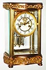 Waterbury Clock Co., Waterbury, Conn., "Riviera" gold plated 8 day, time and strike crystal regulator, c1910