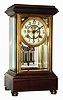 Waterbury Clock Co., Waterbury, Conn., "Flanders" gold plated and mahogany 8 day, time and strike crystal regulator, c1907