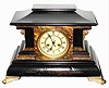 Waterbury Clock Co., Waterbury, Conn., "Alexis" enameled wood 8 day, time and strike mantel clock, c1910