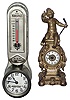 Clocks- 2 (Two) Waterbury "Hit" gold plated 30 hour novelty time piece; Minneapolis "77" 8 day furnace clock; early 20th century
