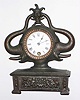 Waterbury Clock Co., Waterbury, Conn., "Congo" 30 hour time and strike "Oxidized Silver" novelty clock, c1891
