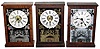 Clocks- 3 (Three) Connecticut 30 hour "cigar box" mahogany time pieces: Beals with alarm; Atkins with black/gold tablet; and unsigned; c1860
