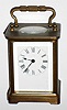 French 8 day brass and glass carriage time piece, c1910