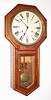 Seth Thomas Clock Co., Thomaston, Conn., "World", 15-day double spring time only movement stamped "40" in oak case with gold leaf molding around door glass and painted metal dial, c1913