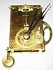 Geo. H. Taylor, Providence, R.I. 8 day banjo time piece movement, weight, hands and pendulum, c1885