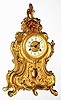 Waterbury Clock Co., Waterbury, Conn., gold plated cast metal, 8 day, time and strike mantel clock, c1906