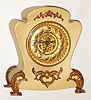 Waterbury Clock Co., Waterbury, Conn., "Whitlow" pearl enameled iron 8 day, time and strike mantel clock, c1893