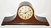 Waterbury Clock Co., Waterbury, Conn., "Chime No. 401" mahogany 8 day Westminster chime tambour mantel clock, c1927