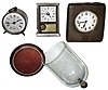 Clocks- 3 (Three) small metal case time pieces: Yale pendulette, Ansonia "Spark", Swiss silver travel