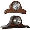 Clocks- 2 (Two) wood case 8 day, time and strike tambour mantel clocks: Herschede and W&H; early 20th century