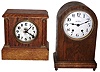 Clocks- 2 (Two) Connecticut oak 8 day, time and strike mantel clocks, early 20th century
