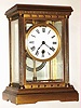 Boston Clock Co., Boston, Mass. "Delphus" gold plate brass and glass 8 day, time and strike crystal regulator, c1890