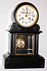 French black marble 8 day, time and strike mantel clock retailed by Bailey and Co., Philadelphia, c1870