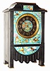 French black marble and enamel 8 day, time and strike mantel clock, c1890