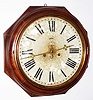 New Haven Clock Co., New Haven, Conn., walnut "Wood Lever" 12" dial 30-day wall time piece, c1913