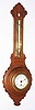 Waterbury Clock Co., Waterbury, Conn., oak hanging 30 hour time piece and thermometer, c1900
