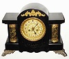 Waterbury Clock Co., Waterbury, Conn., "Donegal" enameled wood 8 day, time and strike mantel clock, 1909