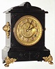 Waterbury Clock Co., Waterbury, Conn., "Canton" enameled iron 8 day, time and strike mantel clock, c1893