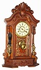 New Haven Clock Co., New Haven, Conn., "Oakdale" walnut mirror-side 8 day, time and strike mantel clock, c1900