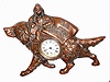 Waterbury Clock Co., Waterbury, Conn., M.S. Gillette Livonia, NY" cast metal 30 hour novelty time piece, c1910.